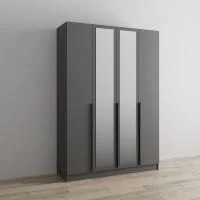 Шкаф Мадрид 1,6 с зеркалом графит серый