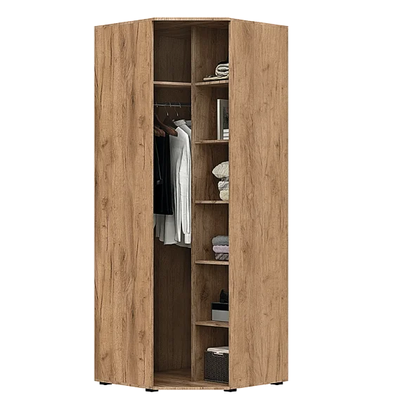 Шкаф угловой Соренто дуб крафт золотой/бетон темный