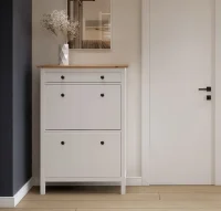 Тумба для обуви Кымор 89 белый/светло-коричневый