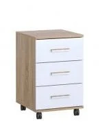 Тумба выкатная ПКС-9 дуб сонома/белый глянец