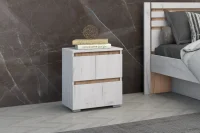 Тумба прикроватная Лиана дуб крафт белый/дуб крафт золотой