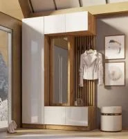 Модульная прихожая Роджина дуб крафт/белый глянец