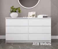 Комод шесть ящиков Мори МК 1380.6 белый