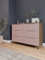 Комод Роза 1300 орех франклин/пудра скин тренто