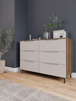 Комод Роза 1300 орех франклин/бежевый скин тренто