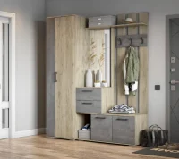 Модульная прихожая Бостон дуб крафт серый/бетонный камень