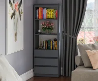 Стеллаж с открытыми полками и ящиками МСТ 600.3 графит