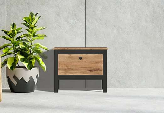 Тумба для обуви Лофт KOM1K/55 дуб вотан/черный