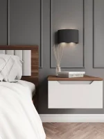 Тумба прикроватная подвесная Роза орех франклин/белый софт тренто