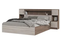 Кровать с прикроватным блоком Бася шимо темный/шимо светлый