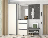 Модульная прихожая Иннэс-12 миндаль/графит