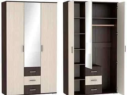 Шкаф 3-х створчатый Белла венге/дуб беленый