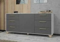 Комод Копенгаген белый/серый графит