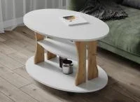 Стол журнальный Консул-1 белый/дуб крафт золотой