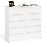 Комод десять выдвижных ящиков МК 1200.10 белый