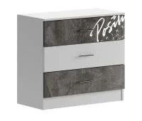 Комод Вега Позитив белый/бетон темный