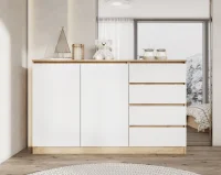 Комод Охта Лайт 1600.4 дуб вотан/белый