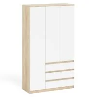 Шкаф с тремя ящиками и тремя дверками МШ 1200.1 дуб сонома/белый
