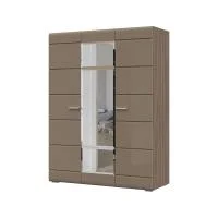 Шкаф 3-х створчатый Симба ясень шимо темный/кофе с молоком