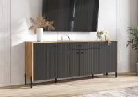 Комод Оливия (металл) дуб крафт/браш графит