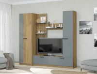 Гостиная Юджи дуб крафт золотой/графит