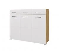 Комод Ненси дуб крафт золотой/белый глянец