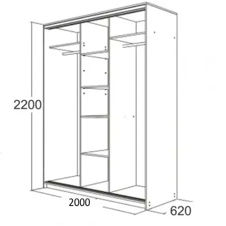 Шкаф-купе Мираж 20.2 дуб млечный