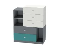 Комод Клео К-1 графит/миндаль/океан
