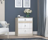 Комод Галактика дуб сонома/белый глянец