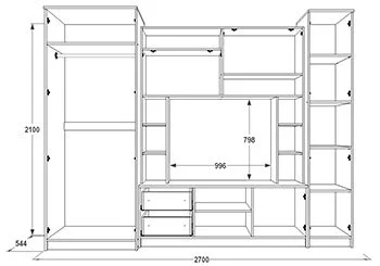 Стенка Александра-10 венге/дуб млечный
