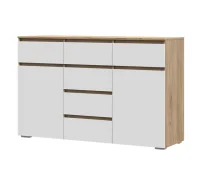 Комод 6 ящиков Хелен КМ-05 дуб крафт золотой/белый