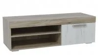 Тумба для телеаппаратуры Ольга-19 дуб крафт серый/дуб крафт белый