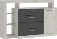 Комод Ангара дуб крафт белый/графит