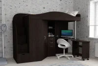 Кровать чердак Юниор-4 венге