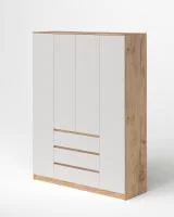 Шкаф Охта Лайт 1600.3 дуб вотан/белый