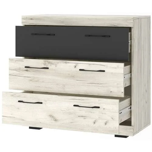 Комод Соната КС-900 дуб крафт белый/антрацит