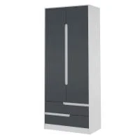 Шкаф 2-х дверный Гавана белый/серый графит