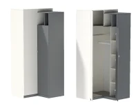 Шкаф угловой Клео ШкУ-1 графит/миндаль/океан