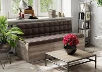 Скамья прямая Форест дуб сонома трюфель, кожзам коричневый