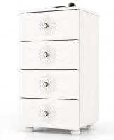 Комод Онега К-18 дуб беленый/белый вельвет