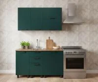 Кухонный гарнитур Лаванда 1,4 изумруд