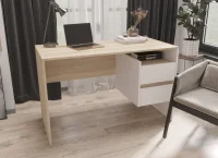 Компьютерный стол №9 дуб сонома/белый