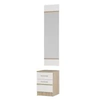 Тумба с зеркалом Сакура СЗ-01 дуб сонома/белый