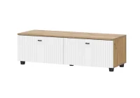 Тумба телевидеоаппаратура со створками Милан дуб золотой/белый матовый Тумба телевидеоаппаратура со створками Милан дуб золотой/белый матовый