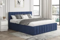 Кровать Лана 140х200 с подъемным механизмом, велюр синий софт