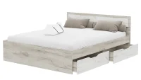 Кровать Гармония с ящиками КР-604, 160х200 дуб крафт белый/дуб крафт серый