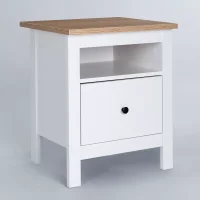 Тумба прикроватная Сага белый/ясень
