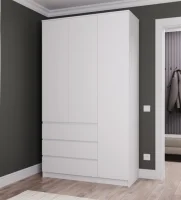 Шкаф Челси 1200 белый/белый глянец