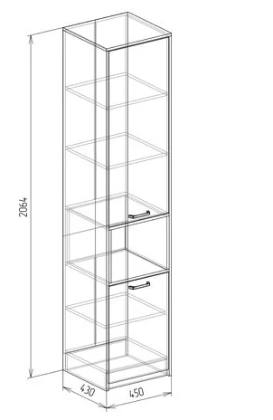 Пенал открытый Фокус №6 дуб бунратти/белый