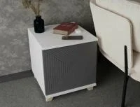 Тумба прикроватная со створкой Копенгаген белый/серый графит